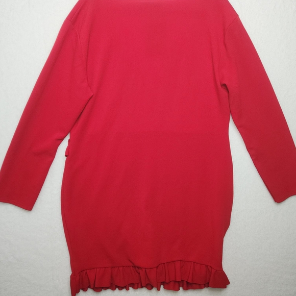 Pretty Little Thing Red Ruffle Detail Faux Wrap Mini Dress Women's Size 22. - Picture 7 of 13